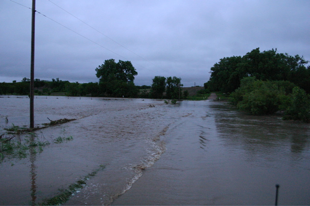 Looking south down our road.